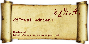 Árvai Adrienn névjegykártya